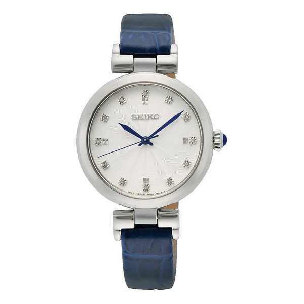 Seiko Kvarc bőrszíjas női óra gyémántokkal SRZ545P1