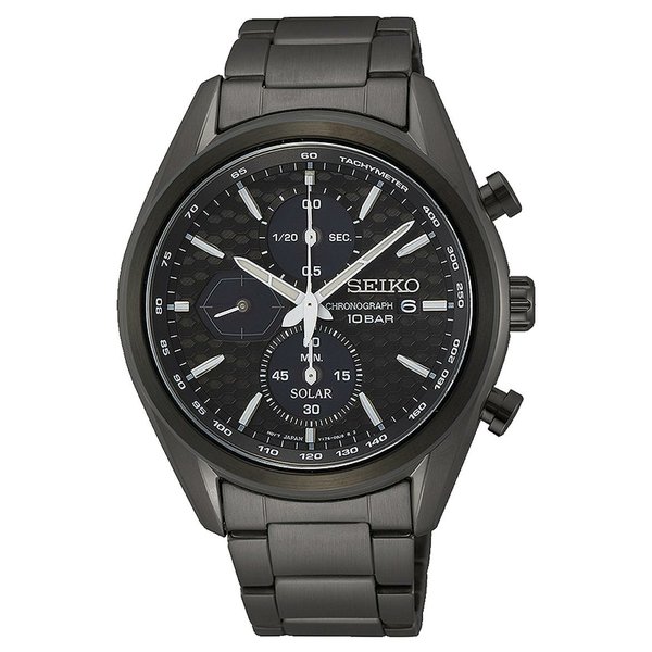 Seiko Macchina Sportiva Solar Chronograph fekete férfi óra SSC773P1
