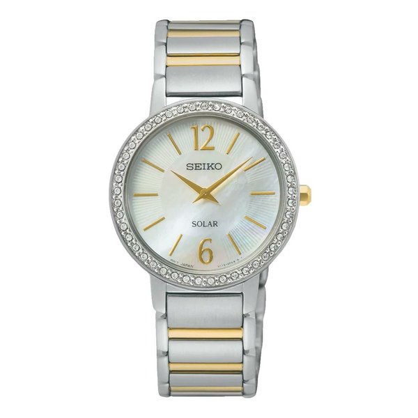Seiko Solar bicolor női óra Swarovski kristállyal SUP469P1