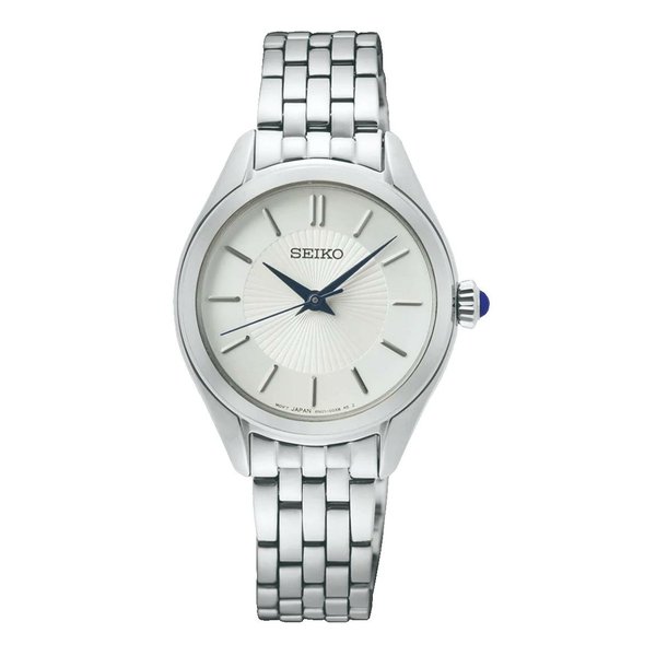 Seiko Classic fémszíjas, fehér számlapos női karóra SUR537P1
