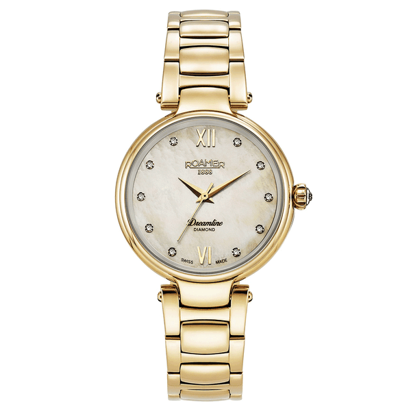 Roamer  Dreamline Diamond gyöngyház számlapos arany színű női óra 857847482950