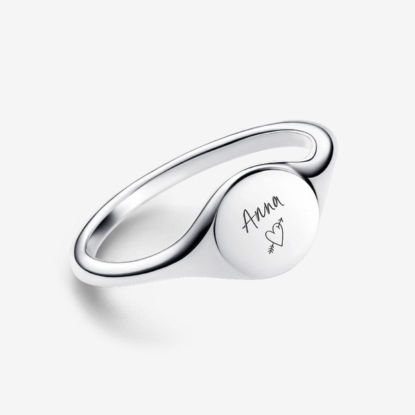 Pandora ékszer Gravírozható ezüst pecsétgyűrű  Pandora ékszer Gravírozható ezüst pecsétgyűrű