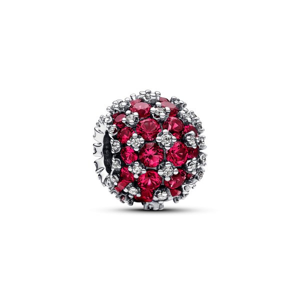 Pandora ékszer Szikrázó piros pávé körök ezüst charm 792630C03