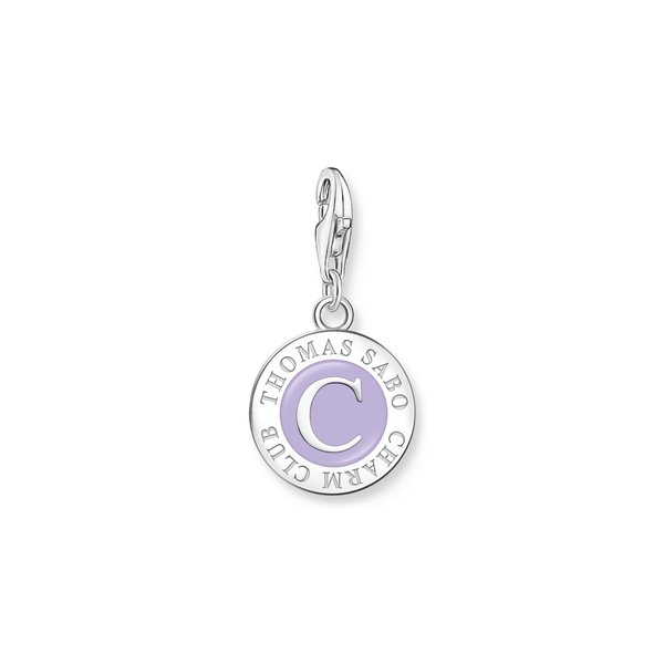 Thomas Sabo Charmista Coin ezüst charm lila tűzzománccal 2104-007-13