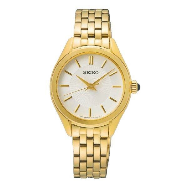 Seiko Classic fémcsatos fehér számlapos arany női kvarc óra SUR538P1