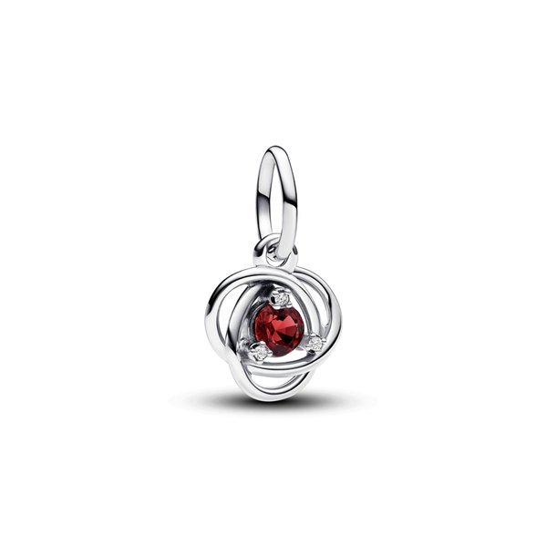 Pandora ékszer  Igazi piros örökkévalóság körök függő ezüst charm 793125C07