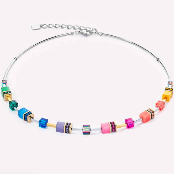 Coeur de Lion GeoCUBE iconic lite szivárvány színű nyaklánc 2800/10-1500