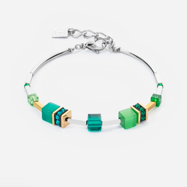 Coeur de Lion  GeoCUBE iconic lite zöld karkötő 2800/30-0500