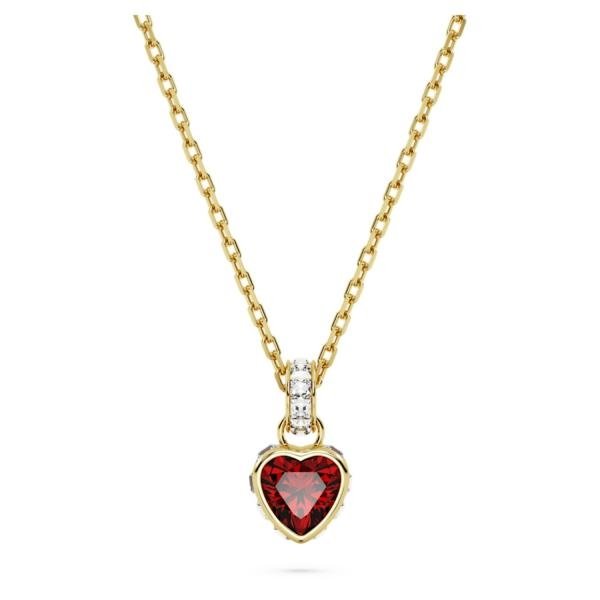 Swarovski Stilla piros szív kristályos arany színű nyaklánc 5660037