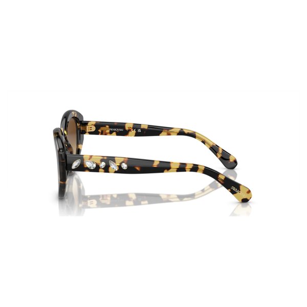 Swarovski Macskaszem alakú barna napszemüveg fehér kristályokkal 5679535