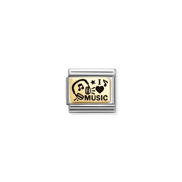 Nomination Arany I love music charm 030166-46