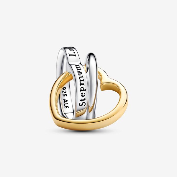 Pandora ékszer Mostohaanya kéttónusú szív charm 763244C00