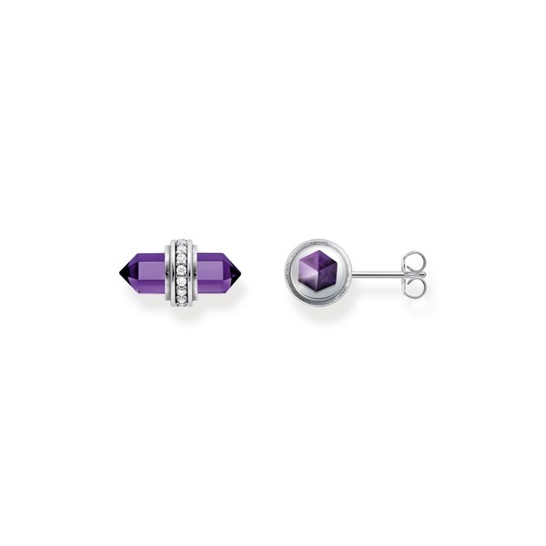 Thomas Sabo Ezüst fülbevaló hatszögletű ametiszttel H2281-643-13