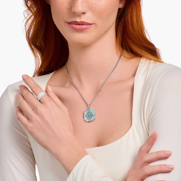 Thomas Sabo Nyolcszög alakú színes ezüst medál PE961-340-7