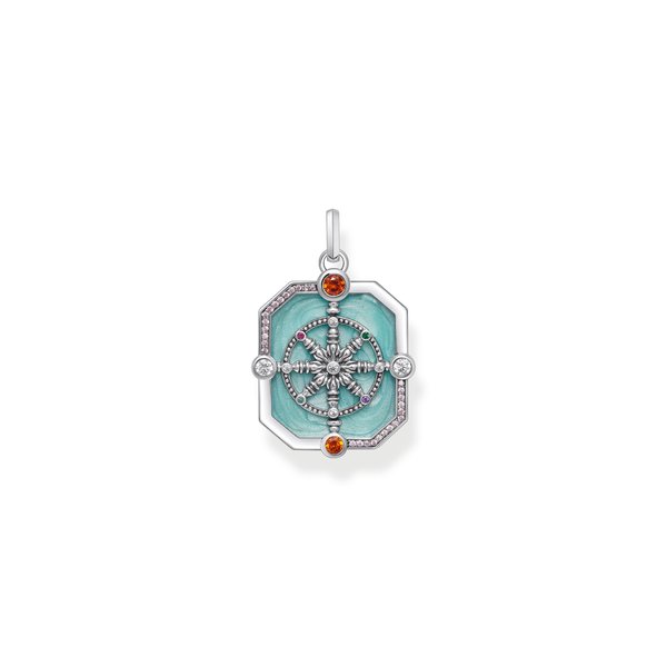 Thomas Sabo Nyolcszög alakú színes ezüst medál PE961-340-7
