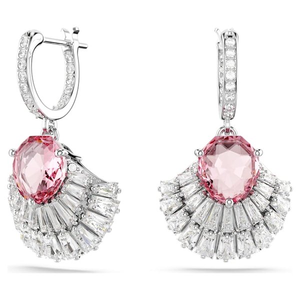 Swarovski Idyllia ezüst színű kagyló fülbevaló rózsaszín kristállyal 5680295