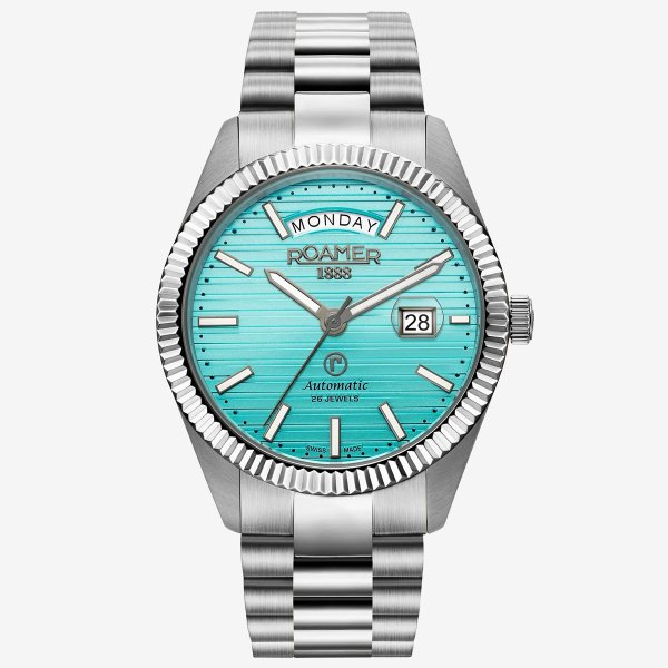 Roamer Primeline Daydate II Tiffany kék automata karóra 981666410550