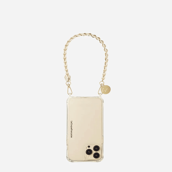 La Coque Lou fehér és arany színű rövid telefon lánc LE314875