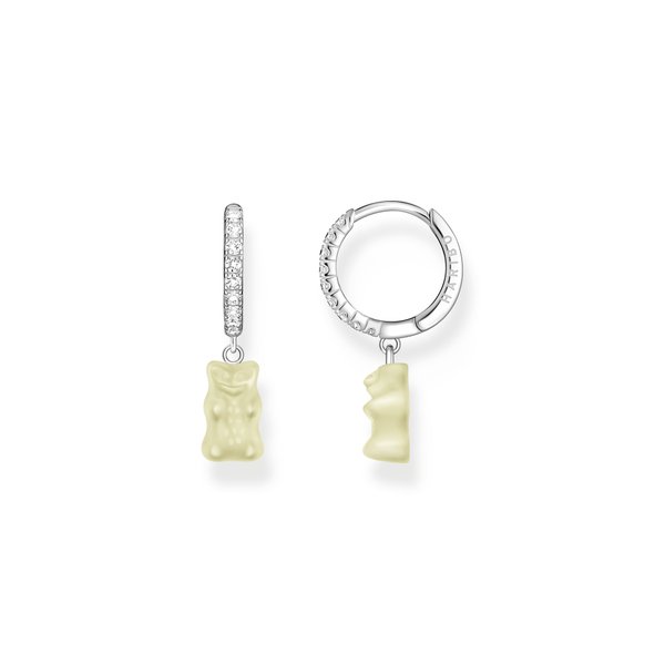 Thomas Sabo Fél pár ezüst karika fülbevaló fehér Haribo gumi macival CR726-052-14