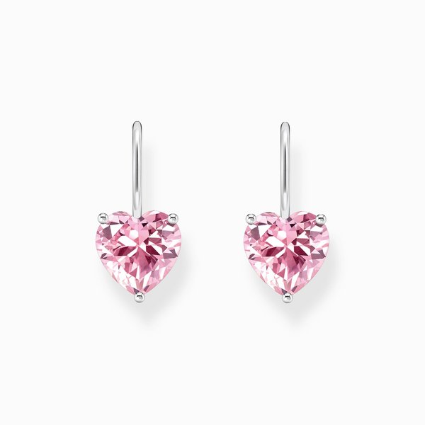 Thomas Sabo Rózsaszín szív alakú ezüst fülbevaló H2288-051-9