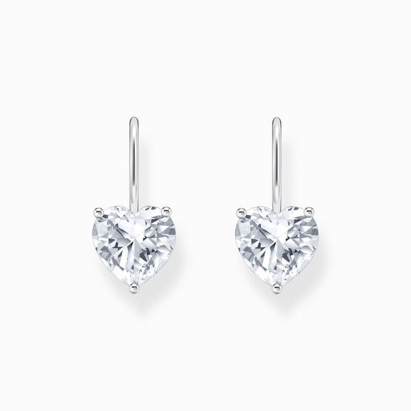 Thomas Sabo Áttetsző szív alakú ezüst fülbevaló H2288-051-14