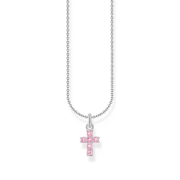 Thomas Sabo Ezüst nyaklánc rózsaszín kereszt medállal KE2226-051-9-L45v