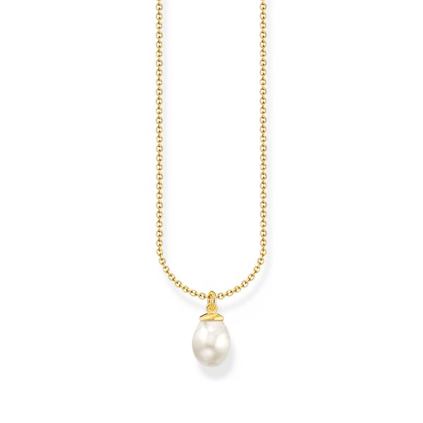 Thomas Sabo Aranyozott ezüst nyaklánc gyöngy medállal KE2238-430-14-L45v