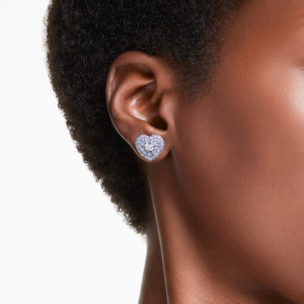Swarovski Hyperbola szív alakú fülbevaló kék és áttetsző kristállyal 5683576