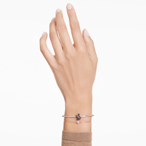 Swarovski Rozé karperec fekete hattyúval 5678048