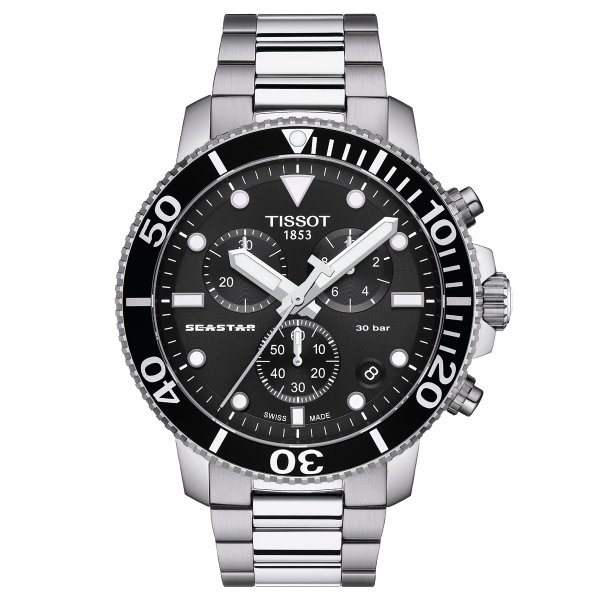Tissot Seastar 1000 quartz fekete számlapos chronograph búváróra T1204171105100