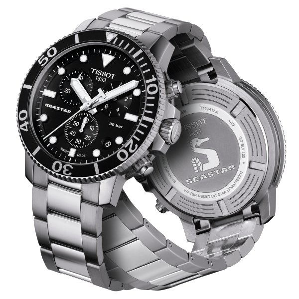 Tissot Seastar 1000 quartz fekete számlapos chronograph búváróra T1204171105100