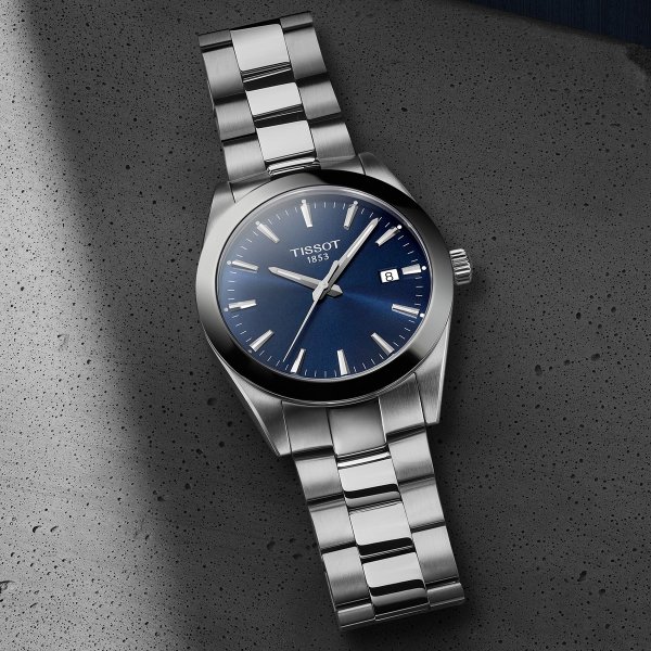 Tissot Gentlemam kék számlapos quartz férfi óra T1274101104100