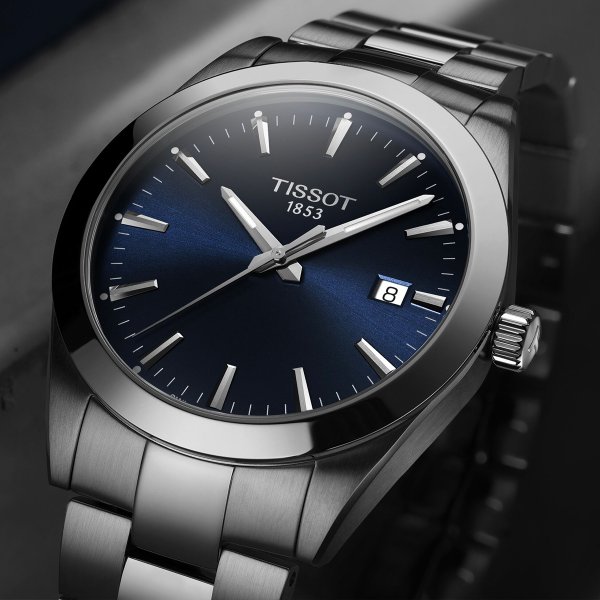 Tissot Gentlemam kék számlapos quartz férfi óra T1274101104100