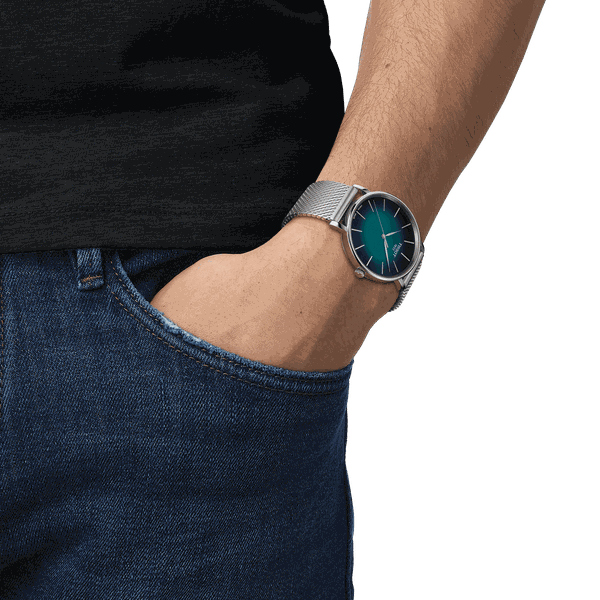 Tissot Everytime zöld számlapos férfi óra T1434101109100
