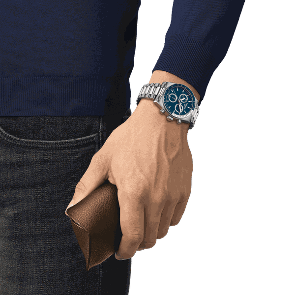 Tissot PR516 kék számlapos quartz chronograph férfi óra T1494171104100