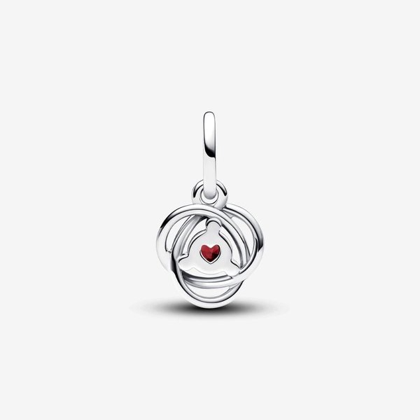 Pandora ékszer Piros örökkévalóság körök függő ezüst charm 793125C01