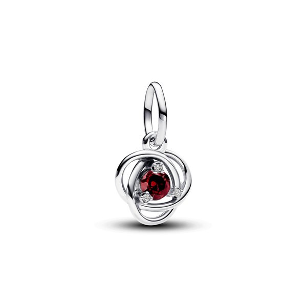 Pandora ékszer Piros örökkévalóság körök függő ezüst charm 793125C01