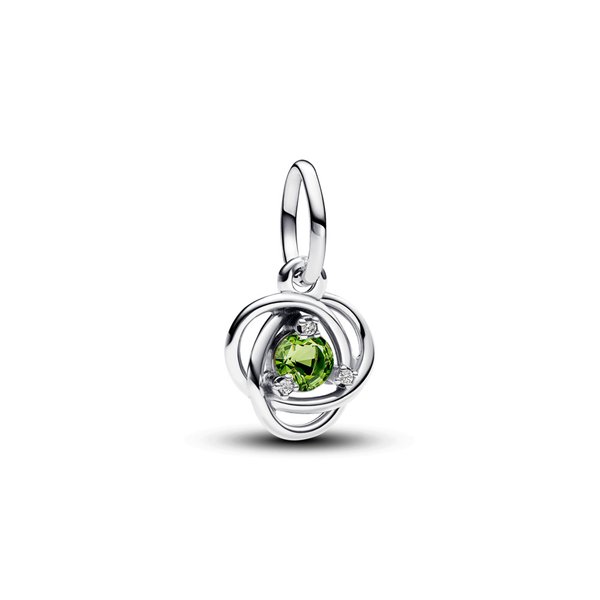 Pandora ékszer Tavasz zöld örökkévalóság körök függő ezüst charm 793125C08