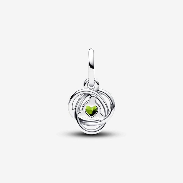 Pandora ékszer Tavasz zöld örökkévalóság körök függő ezüst charm 793125C08