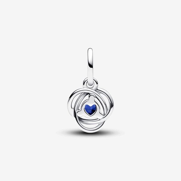 Pandora ékszer Sötétkék örökkévalóság körök függő ezüst charm 793125C09