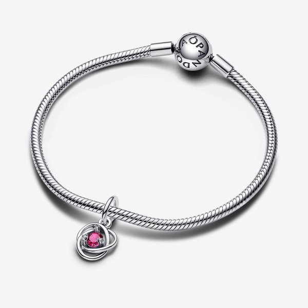 Pandora ékszer Pink örökkévalóság körök függő ezüst charm 793125C10