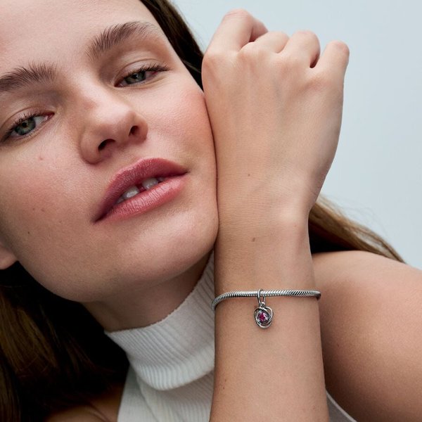 Pandora ékszer Pink örökkévalóság körök függő ezüst charm 793125C10
