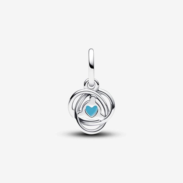 Pandora ékszer Türkiz kék örökkévalóság körök függő ezüst charm 793125C12