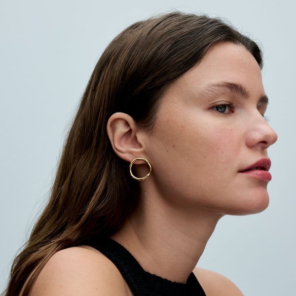 Pandora ékszer Organikus formájú kör shine fülbevaló 263265C00