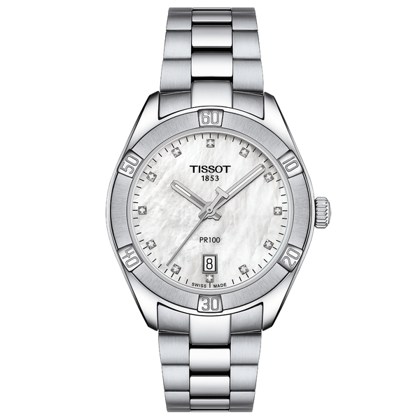 Tissot PR 100 Lady Sport Chic ezüst színű női óra gyémántokkal T1019101111600