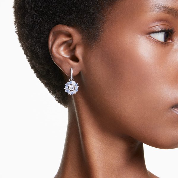Swarovski Idyllia ezüst színű fülbevaló kék kristállyal 5680016