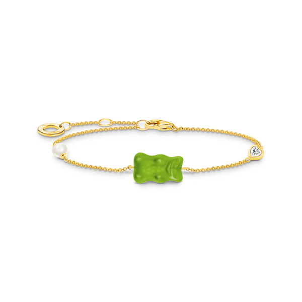 Thomas Sabo Aranyozott ezüst karkötő zöld Haribo gumi macival A2151-445-6-L19V