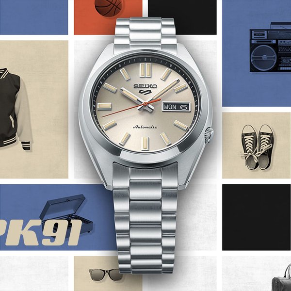 Seiko 5 Sports SNXS 'Beige Chinos' Classic férfi karóra SRPK91K1