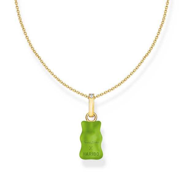 Thomas Sabo Aranyozott ezüst nyaklánc zöld Haribo gumi macival KE2209-414-6-L45V