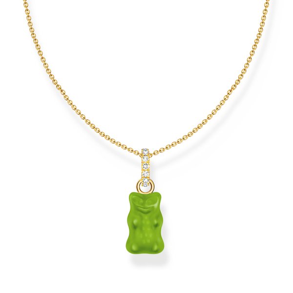 Thomas Sabo Aranyozott ezüst nyaklánc zöld Haribo gumi macival KE2209-414-6-L45V